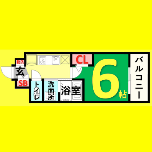 エステムコート名古屋黒川シャルマン　名古屋市賃貸　仲介手数料無料の間取り