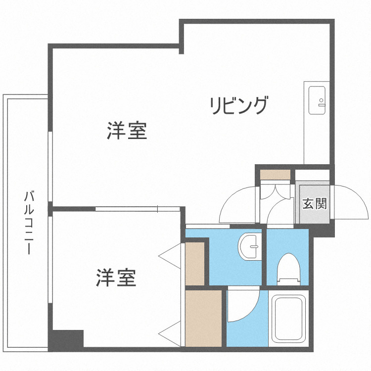 大阪市浪速区塩草２丁目の賃貸マンションの間取り