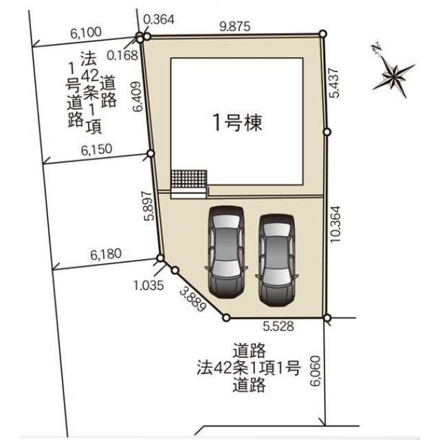 クレイドルガーデン上三川町上三川第5　新築一戸建ての区画図