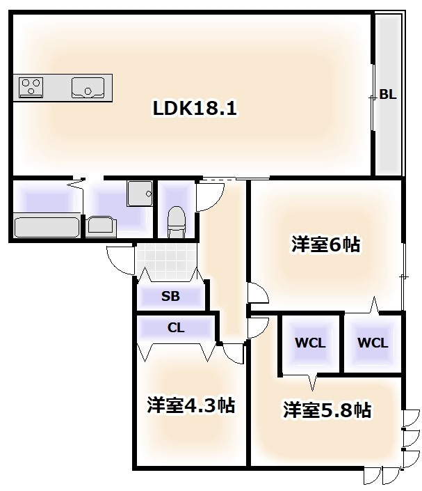 クラシスト万代の間取り