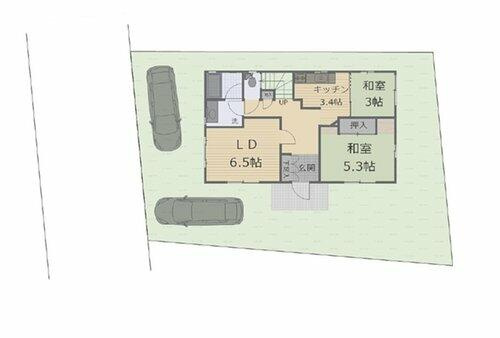 宇都宮市東浦町　5ＳＬＤＫ　中古住宅の区画図
