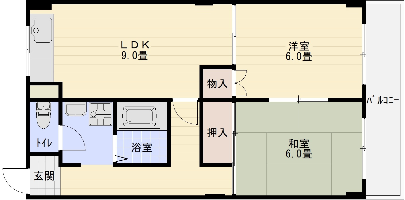 ドリームスクエアの間取り|（柏原市　河内国分駅　大阪教育大前駅　2LDK）