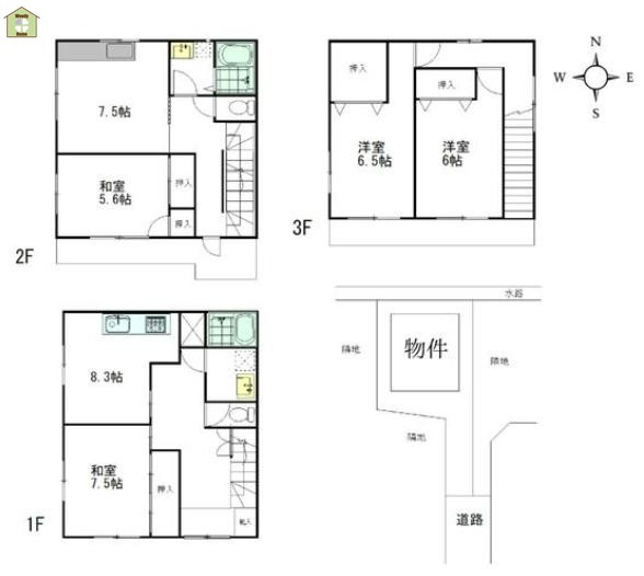 春日部市南4丁目　中古一戸建て　2世帯の間取り