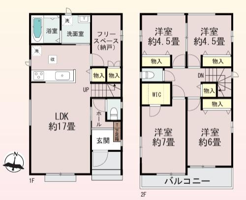 春日部市本田町　新築一戸建て　C号棟の間取り