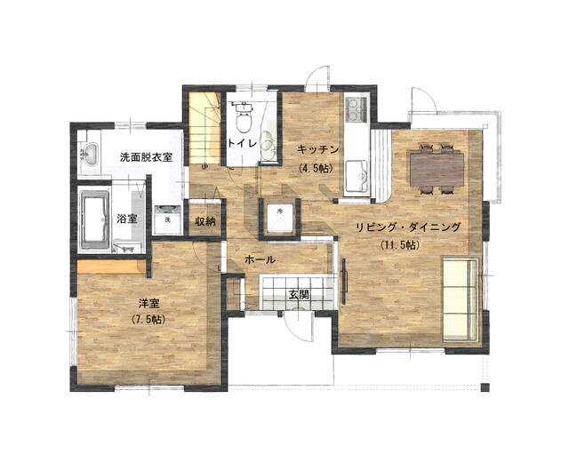 宇都宮市西川田本町４丁目　4ＬＤＫ　中古住宅の間取り