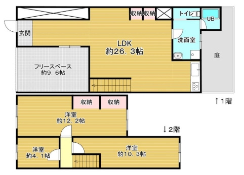 久保吉１丁目テナントの間取り
