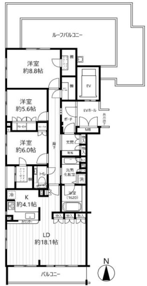 ヒルズ小竹向原の間取り