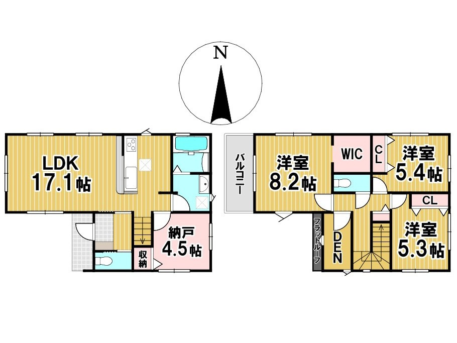 糟屋郡粕屋町大字上大隈　中古戸建の間取り|※間取図と現況が異なる場合には、現況を優先いたします。