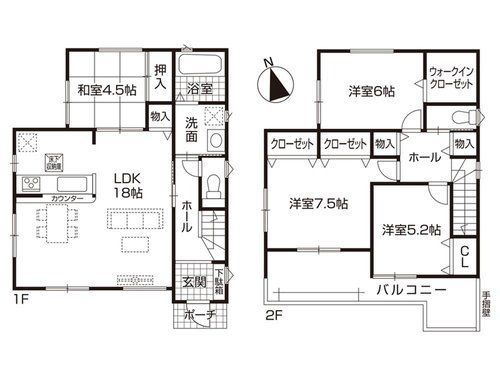小牧市本庄郷浦第12(全2棟)の間取り