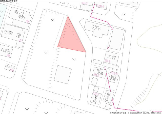 11/18新規　土地　高山市中山町　1670万の区画図