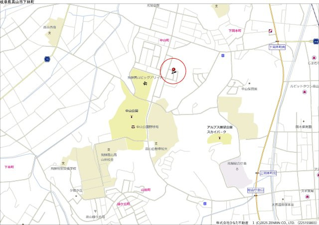 11/18新規　土地　高山市中山町　1670万の地図