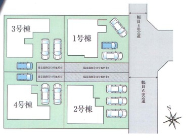 【区画図】 | FIRSTTOWN小牧市中央第3全4棟【仲介手数料無料　小牧小　小牧中】 | 今すぐのご案内可能です！→  0120-336-922　までお気軽にお問い合わせください。