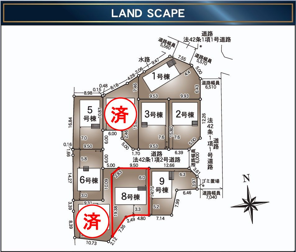郡山市安積町笹川字高石坊　　　８号棟　　永盛小学校、安積中学区の外観|北西側から見た駐車場を含む外観♪