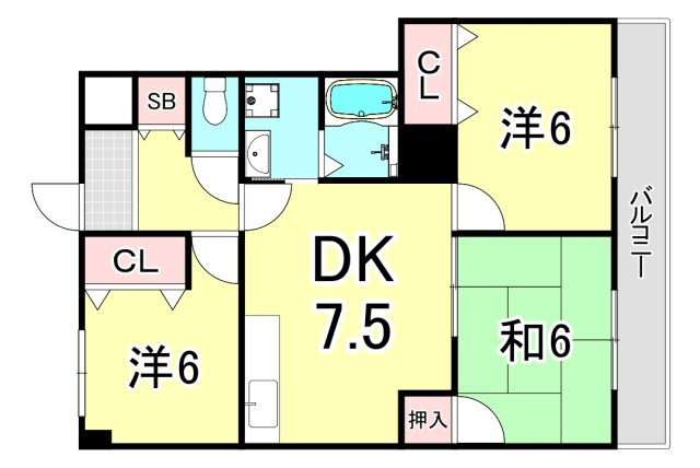 アメニティA・Nの間取り