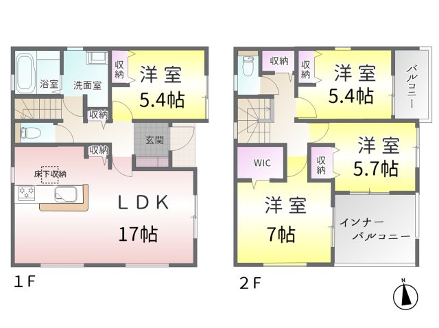 小牧市小木(全2棟)の間取り