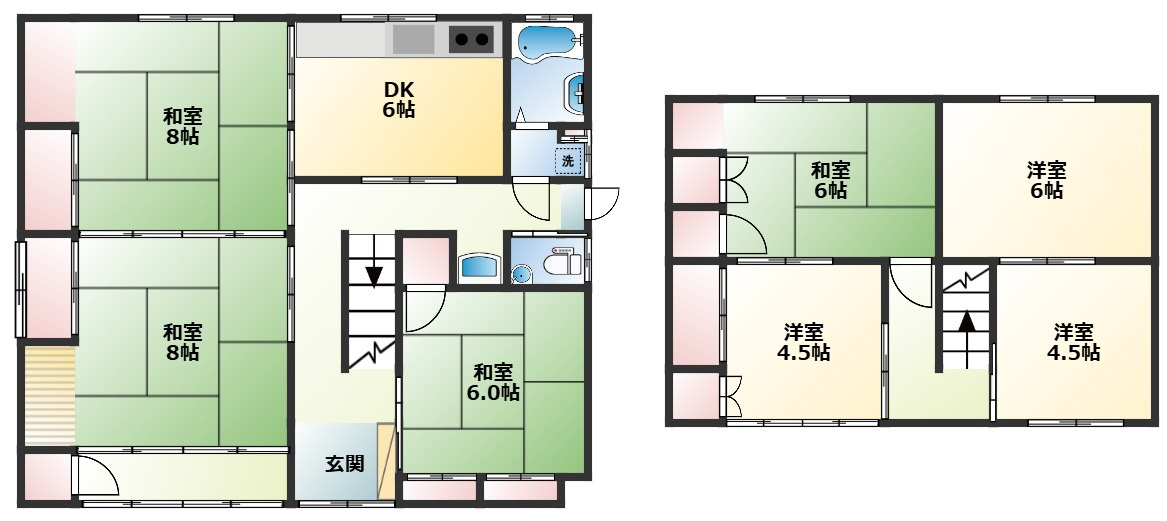 坂出市谷町　中古住宅の間取り