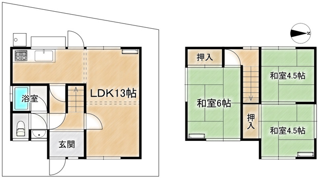 【間取り】 | 安岡寺町４丁目貸家