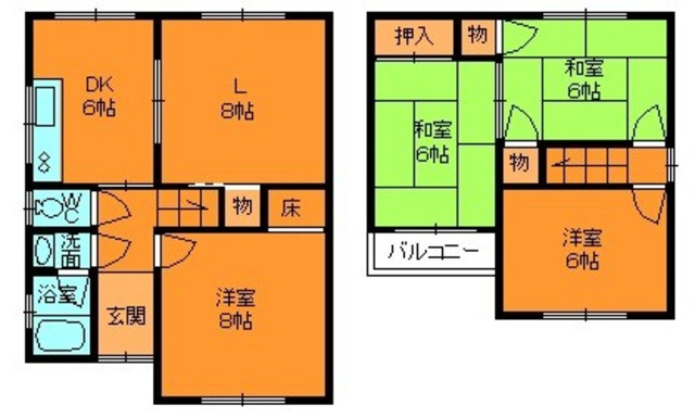 米山台3戸建の間取り