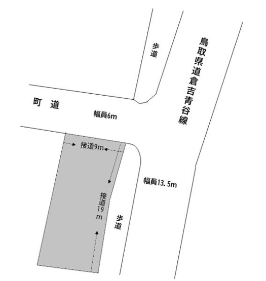 【土地図】 | 湯梨浜町松崎土地350万円 | 角地になります