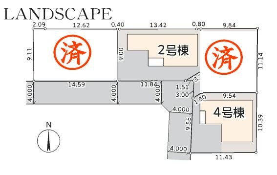 大和市福田８丁目新築戸建て　4号棟の区画図|区画図「大和市福田８丁目新築戸建て」