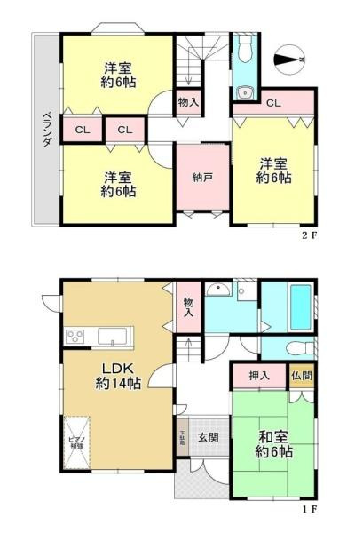 香芝市五位堂４丁目　一戸建の間取り