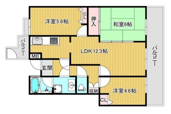 ローレルコート萩の台 ４号棟の間取り