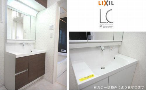座間市新田宿新築戸建て　1号棟の独立洗面台|同仕様