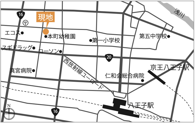 祝：成約済み　ガーデンホーム八王子　八王子市　中古マンションの地図|～仲介手数料無料☆八王子ひなた不動産～ガーデンホーム八王子