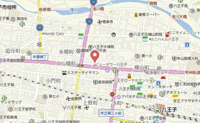 祝成約済み　ビュータワー八王子　八王子市　中古マンションの地図|～仲介手数料無料☆八王子ひなた不動産～ビュータワー八王子