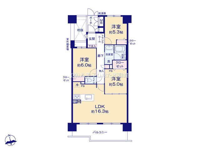 『八王子市マンション』ファミールスクエア八王子【仲介手数料無料】　八王子市旭町4-25の間取り|～仲介手数料無料☆八王子ひなた不動産～ファミールスクエア八王子