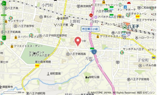 『八王子市マンション』パテラ八王子【仲介手数料無料】　八王子市万町80-2の地図|～仲介手数料無料☆八王子ひなた不動産～パテラ八王子