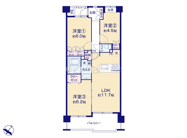 『八王子市マンション』アンビシャスパーク京王堀之内【仲介手数料無料】　八王子市堀之内2-16-4の間取り|～仲介手数料無料☆八王子ひなた不動産～アンビシャスパーク京王堀之内	