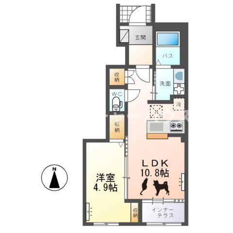仮）ひたちなか市勝倉新築アパートＢ棟の間取り