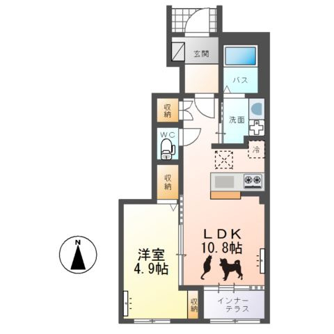 仮）ひたちなか市勝倉新築アパートＢ棟の間取り