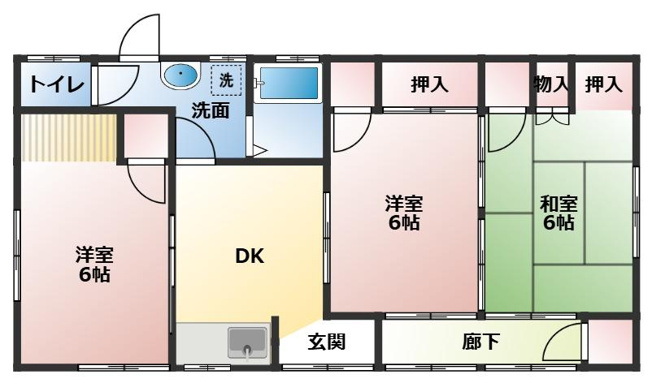 【間取り】 | 中之町4丁目　貸家