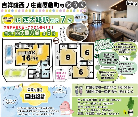 吉祥院西ノ庄東屋敷町　条件付土地