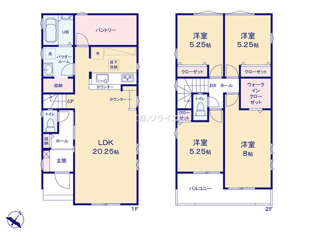 川越市稲荷町1期全2棟　新築戸建の間取り