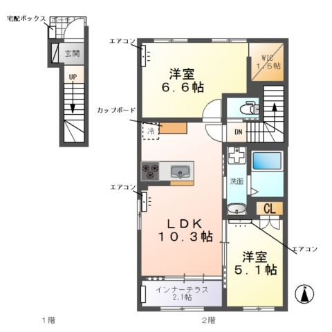【間取り】 | ウェストビレッヂⅡ