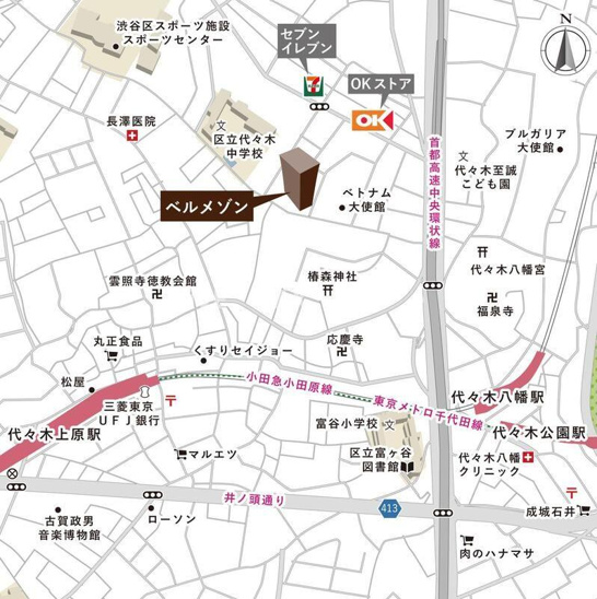 【地図】ベルメゾン 