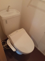 落ち着いた色調のトイレです