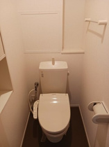落ち着いた色調のトイレです