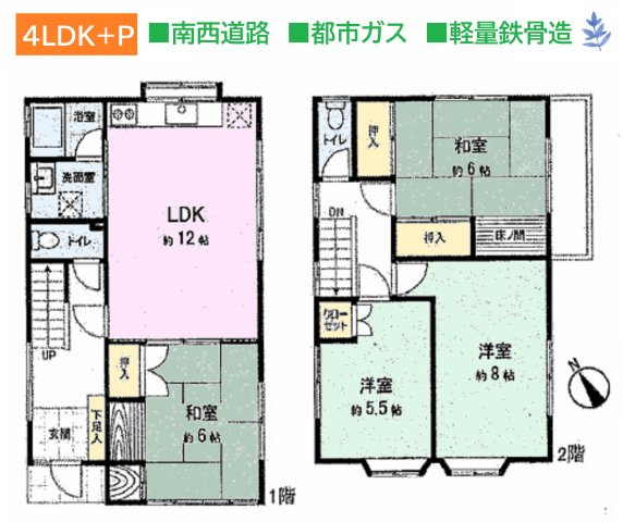 【間取り】 | 収納豊富な押し入れ（３ヶ所）はＤＩＹも楽しめますよ♪
内覧＆お引渡し即可能ですので、詳細はお気軽にお問い合わせくださいね◎