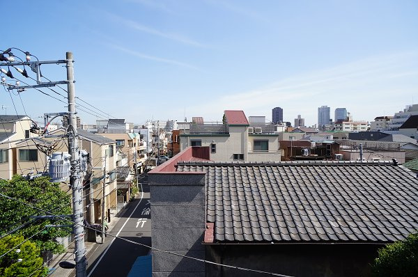 墨田区押上３丁目の賃貸マンションのバルコニー|バルコニーから正面眺望♪目の前が抜けてて気持ちいい！