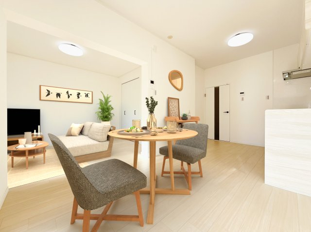 ライオンズマンション鶴舞の居間・リビング|弊社施工事例(バーチャル家具配置図)