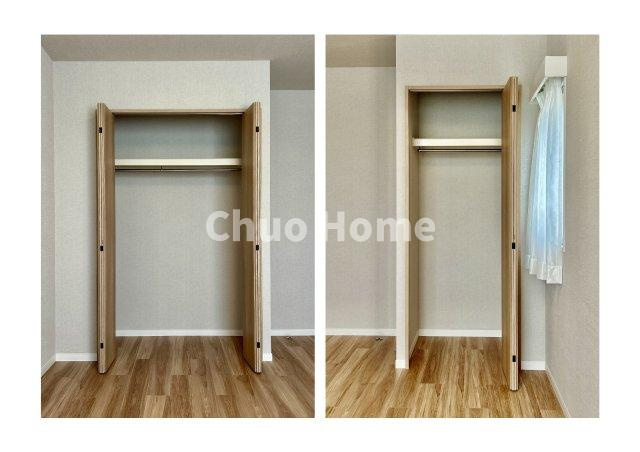 コスモ平井メルベーユの収納|居室にはクローゼットを完備し、自由度の高い家具の配置が叶うシンプルな空間です。お子様の成長と必要になる子供部屋を与えるにはぴったりの間取りですね。