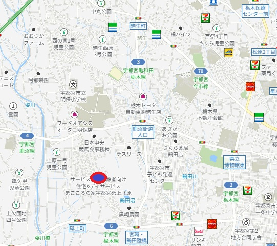 宇都宮市砥上町　土地の地図