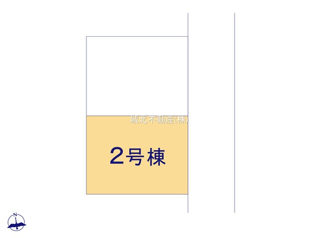 練馬区富士見台1丁目 全2棟 2号棟の区画図|土地面積107.42㎡ 東側約5.3ｍ公道に面する整形地全2棟