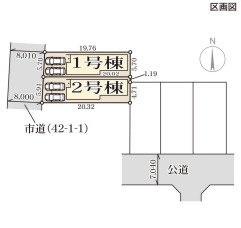 リーブルガーデン松原市天美我堂2丁目の区画図