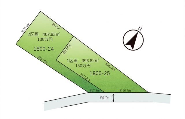 東松山市東平売地全2区画の土地図|１区画