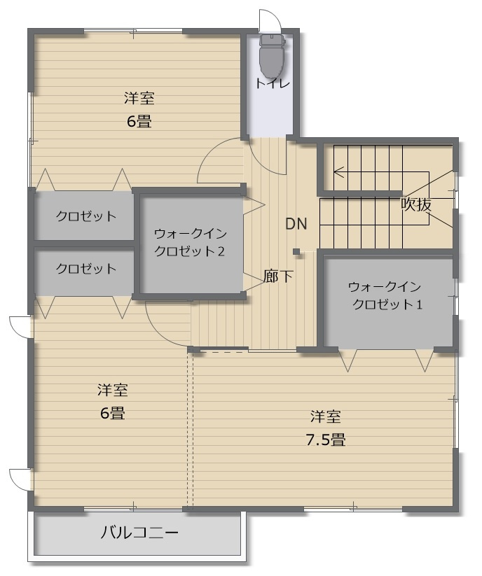 久米郡美咲町打穴　中古住宅4LDKの間取り|2F